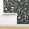 Mushrooms Moody Botanical Woodland Ferns Leaves Nature Cottagecore Custom Removable Wallpaper by Spoonflower Peel & Stick Wallpaper 2FT Wide